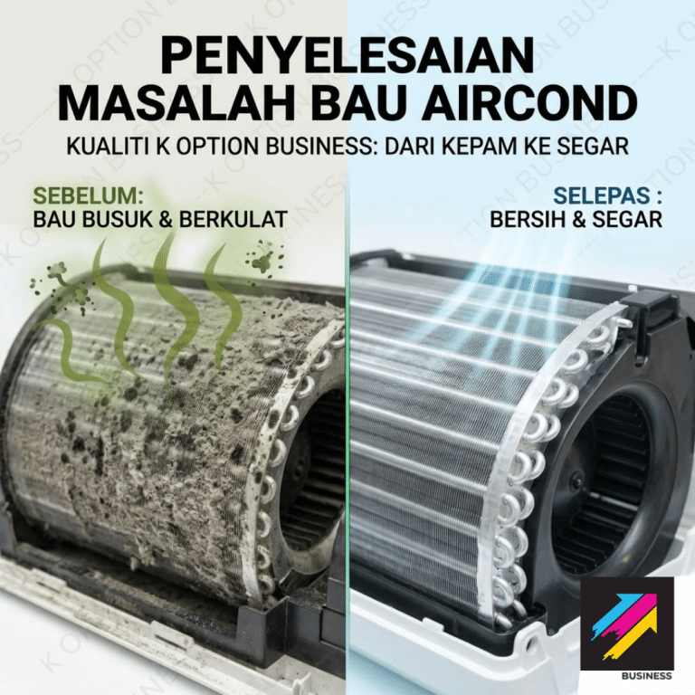 Aircond bau hapak dan masam KOB
