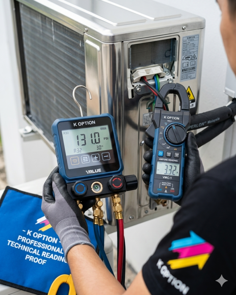 Aircond Servis Near Me: The Most Trusted & Expert Aircond Cleaning in KL & Selangor 2 K Option expert technician performing aircond servis near me in Kuala Lumpur and Selangor.