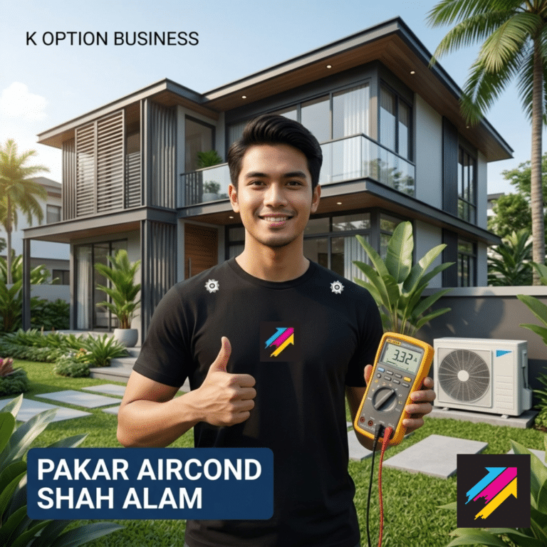 Juruteknik KOB melakukan Servis Aircond Seksyen 7 Shah Alam untuk kediaman elit.
