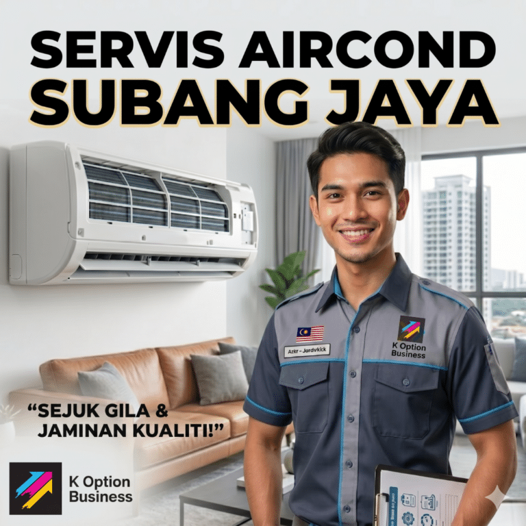 Technician doing professional subang jaya aircond service checking gas pressure and temperature.