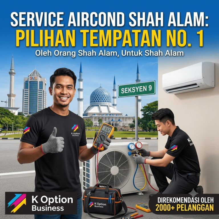 Juruteknik K Option membuat service aircond Shah Alam dengan laporan data teknikal.