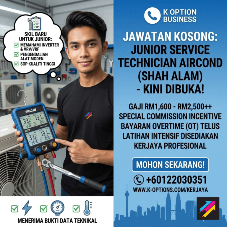 Jawatan Kosong Technician Aircond Shah Alam Kerja Kosong K Option Business