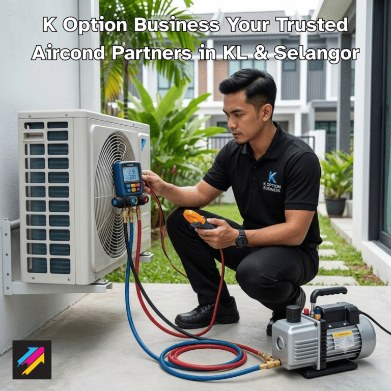 Perbandingan technician aircond local K Option Business yang profesional dengan technician warga asing.